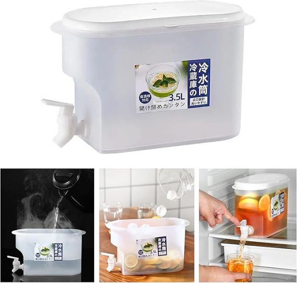 3.5 Litre Cold Kettle With Tap Fridge And Chilled Drink Jug Dispenser