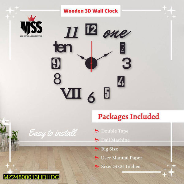 Analog Stylish 3D Art MDF Wall Clock...