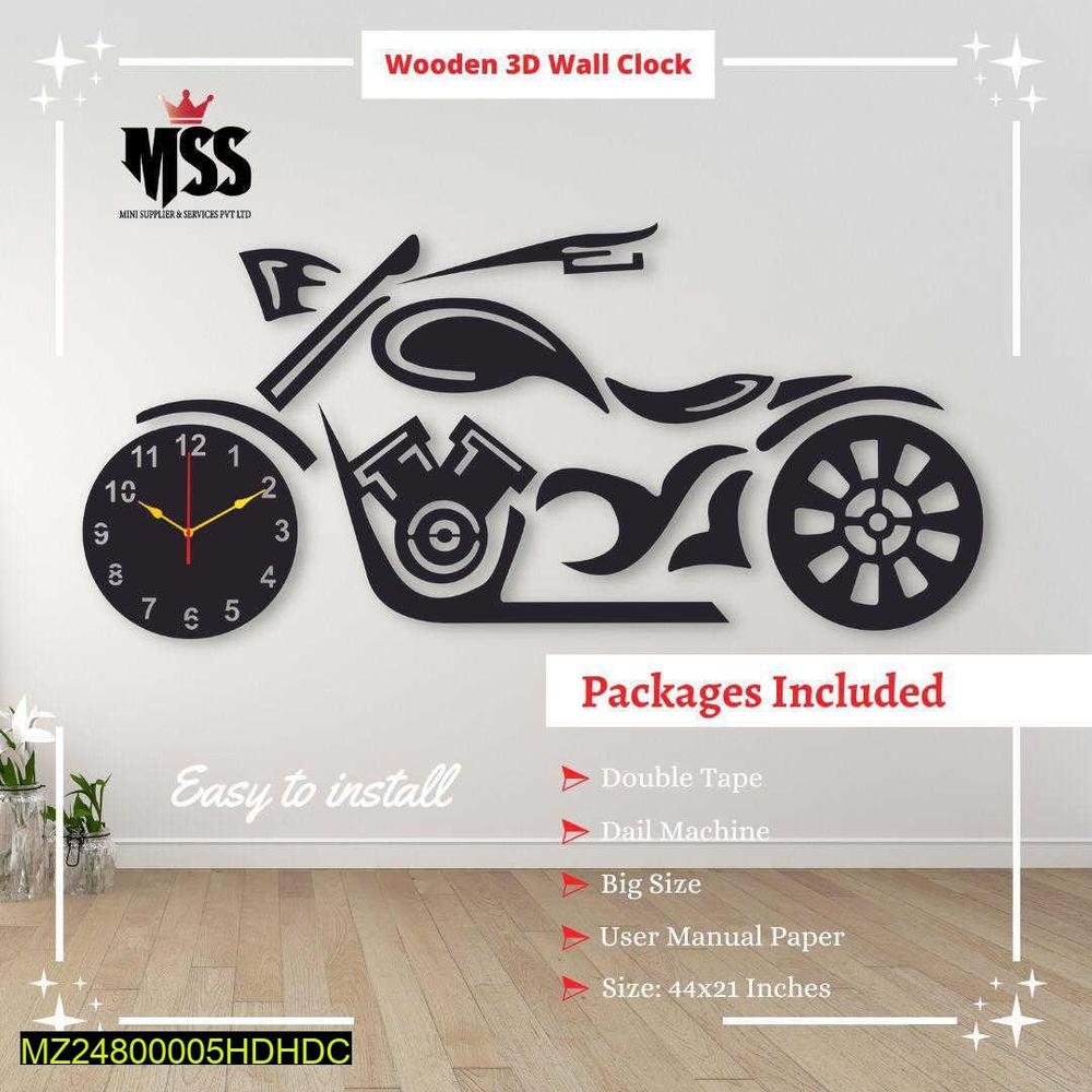 Analog Stylish Bike Design MDF Wall Clock...