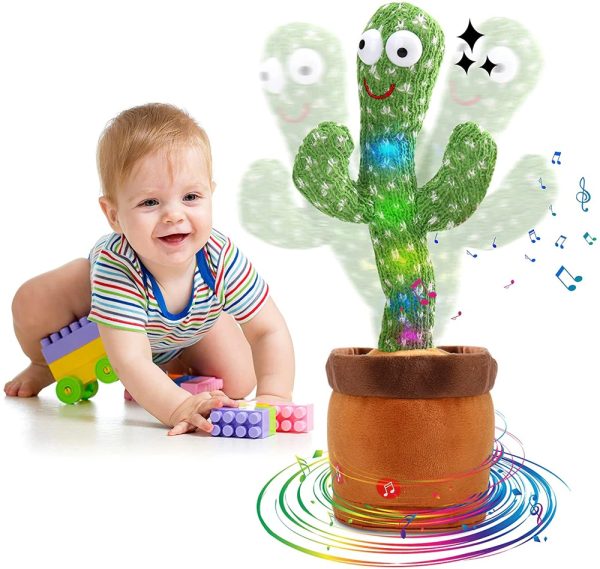 Portable Rechargeable Dancing Cactus Toy Funny Education Toys For Babies (with Box)