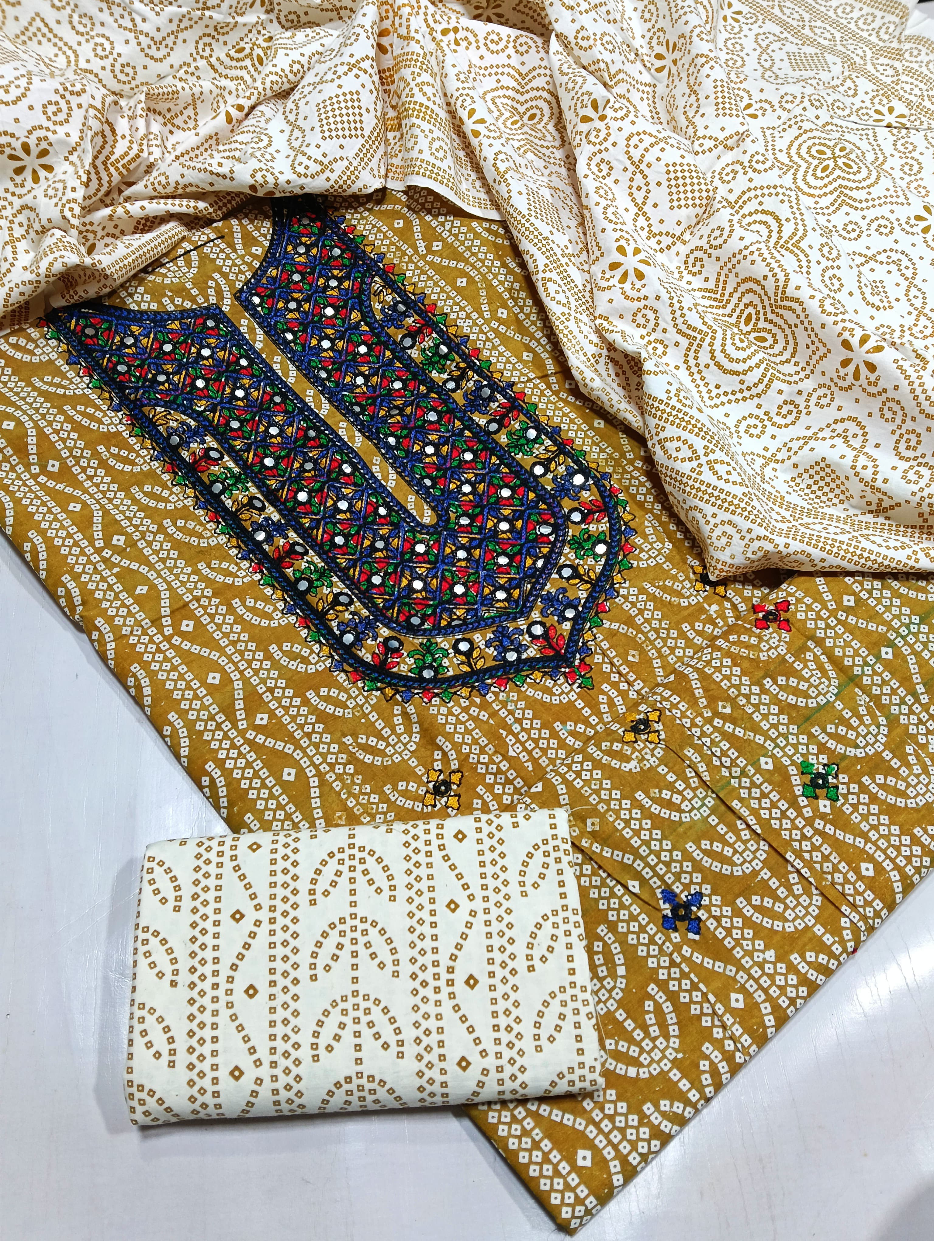 Chunri Printed Sindhi Embroidery work