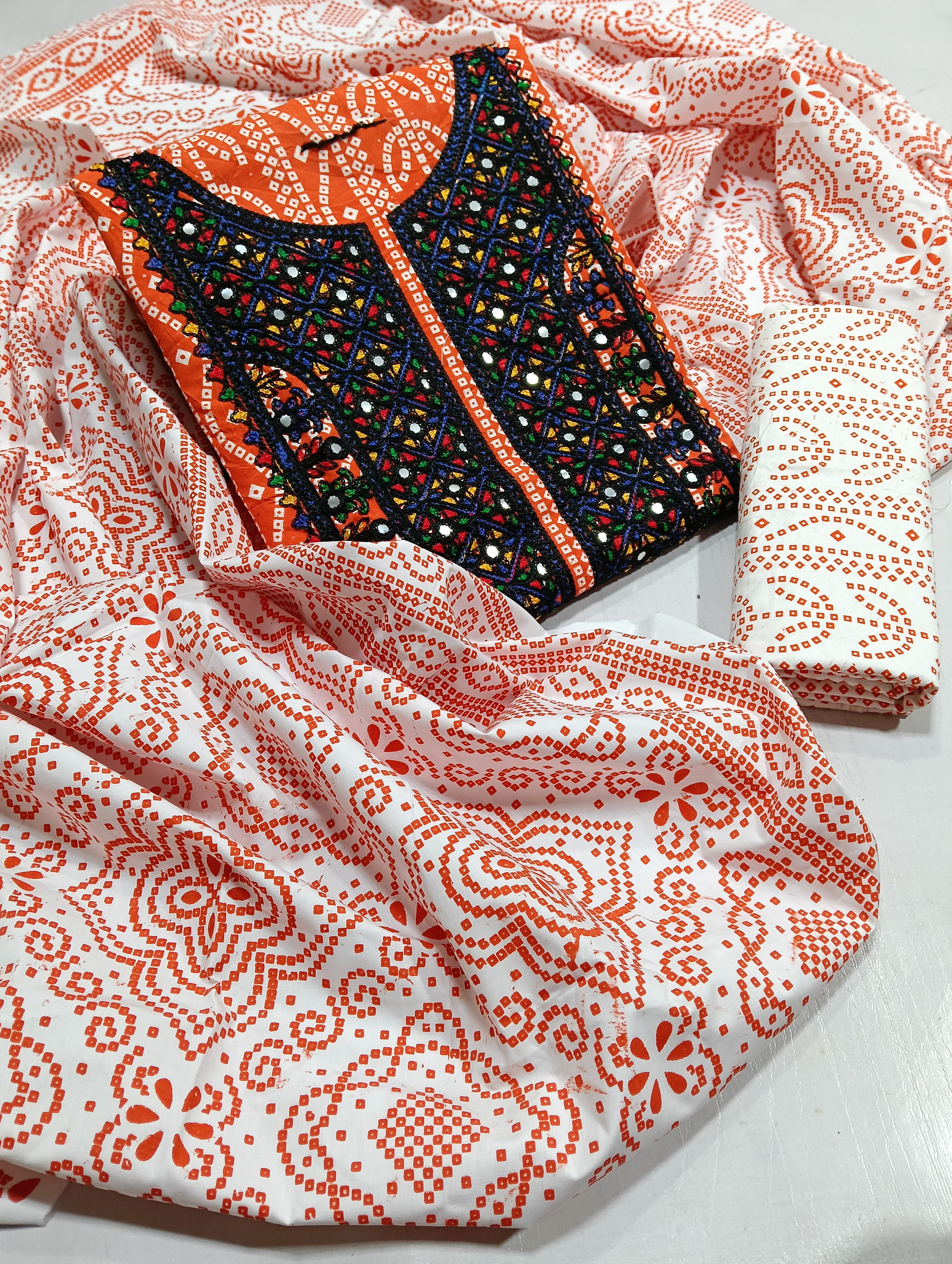 Chunri Printed Sindhi Embroidery work